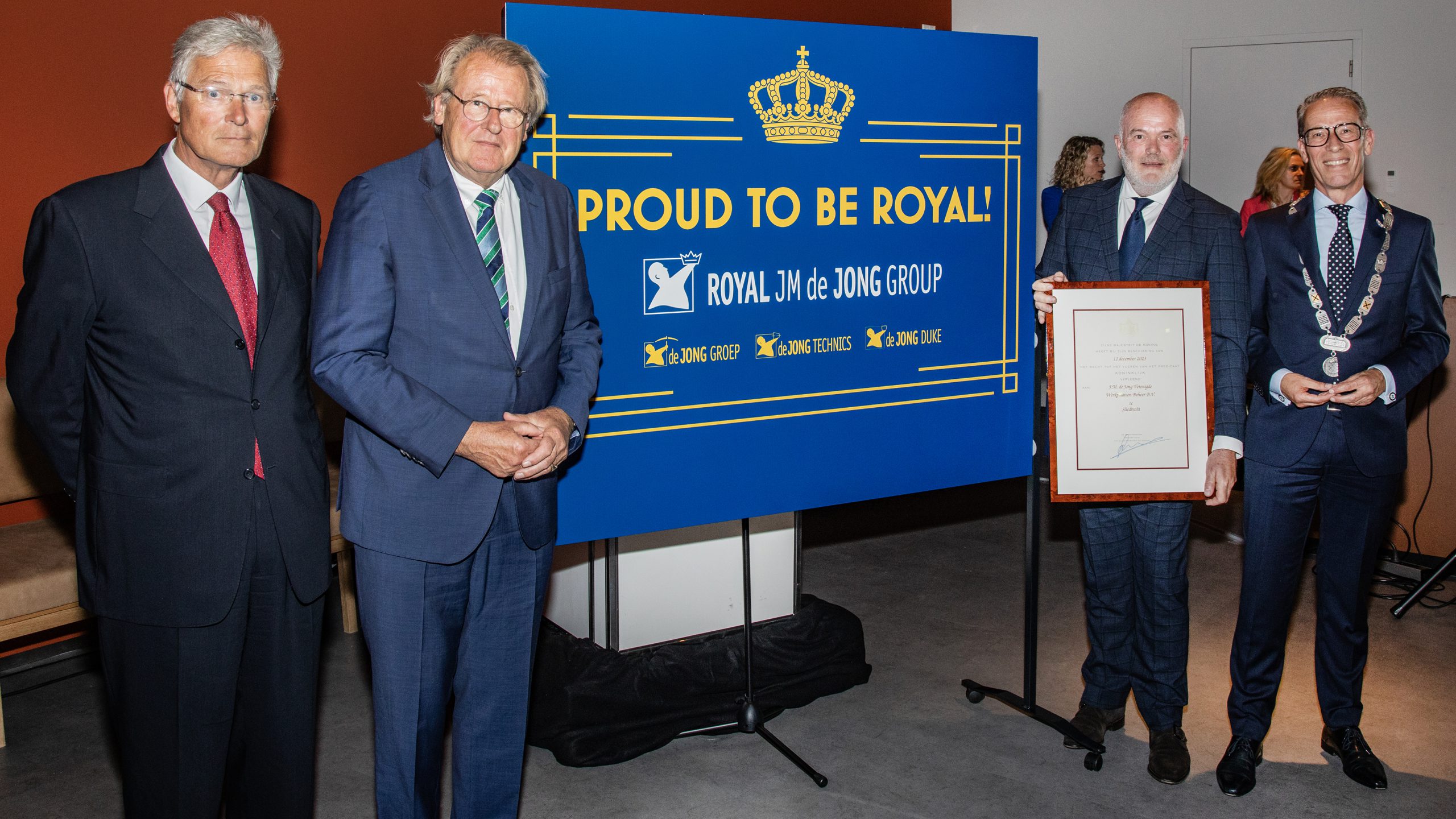 Royal J.M. de Jong Group BV ontvangt het predicaat Koninklijk