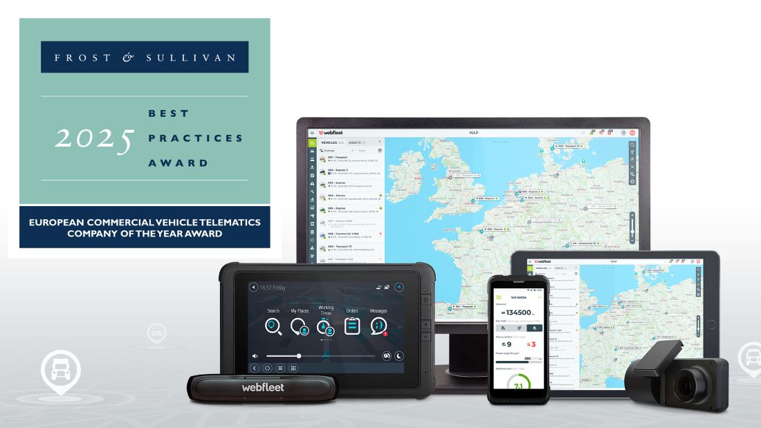 Frost & Sullivan bekroont Webfleet tot Europees Fleet Telematics Bedrijf van het Jaar 2025