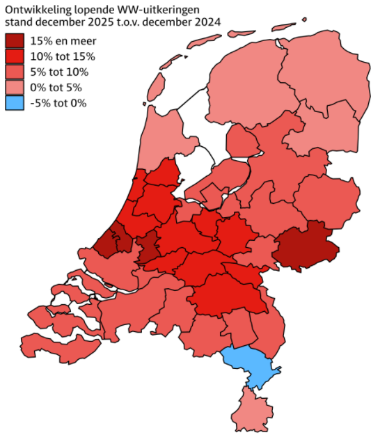 Ontwikkeling WW uitkeringen amsterdam en nederland