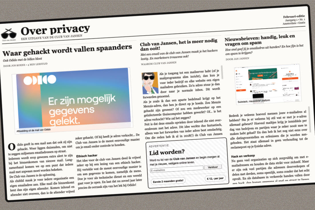 Club van Jansen biedt controle over e-mailadres tegen spam