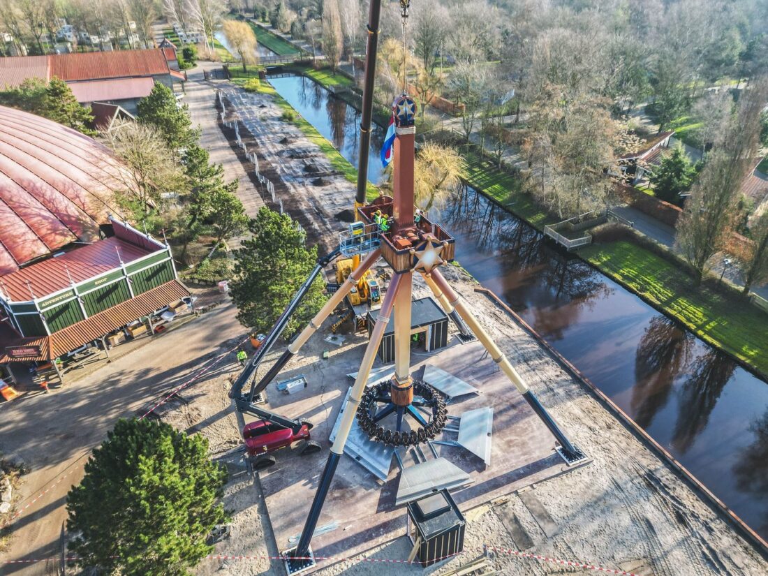 Slagharen voltooit bouw nieuwe attractie Sky Sifter